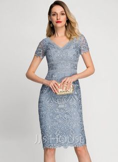 [AU$ 206.00] Sheath/Column V-neck Knee-Length Lace Cocktail Dress (016212839) Luxury V-neck Cocktail Dress For Mother Of The Bride, Elegant Luxury Knee-length Satin Dress, Luxury Midi Length Lace Dress For Cocktail, Cocktail Dresses Classy Knee Length, Luxury Knee-length Lace Dress For Spring, Party Dresses For Women Night Classy Knee Length, Luxury Lace Cocktail Dress For Spring, Knee Length Fitted Dresses Formal, Luxury Silk Knee-length Cocktail Dress