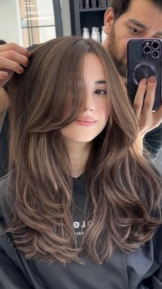 Sculpted Spirals: Beautiful Medium-Length Hairstyles for Curly Hair Medium Layered Haircuts, Long Layered Haircuts, Long Hair With Bangs