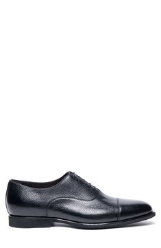 Impeccably constructed with clean lines and minimalist detailing, this handsome cap-toe oxford features smartly finished blake stitching at the sole. Lace-up style Leather upper, lining and sole Made in Italy Men's Shoes Modern Cap Toe Lace-up Shoes For Formal Occasions, Formal Plain Toe Oxford With Leather Sole, Elegant Oxford Shoes With Leather Sole For Business, Elegant Business Oxford Shoes With Leather Sole, Elegant Business Oxford With Leather Sole, Classic Formal Oxfords With Removable Insole, Luxury Derby Dress Shoes With Textured Sole, Luxury Dress Shoes With Textured Sole And Cap Toe, Timeless Business Dress Shoes With Removable Insole