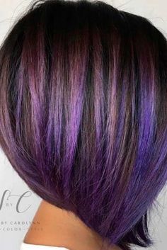 Brown Hair With Highlights And Lowlights, Purple Hair Highlights, Peekaboo Highlights, Brown Hair Shades, Purple Highlights, Hair Color Light Brown, Hair With Highlights, Hair Color Purple, Fun Hair