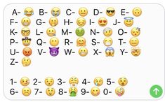 the keyboard has many different emoticions on it, including one for each letter