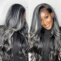 Platinum Blonde Highlights, Grey Highlights, Human Hair Lace Front Wigs, Colored Wigs, Body Wave Wig, Hair Problems, Front Lace Wigs Human Hair, Frontal Wig, Hair Quality