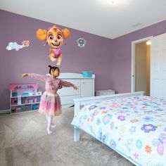 Paw Patrol Room Ideas Toddler Girl, Paw Patrol Bedroom Ideas Girl, Paw Patrol Room Decor, Paw Patrol Room, Paw Patrol Bedroom, Sky Paw Patrol, Giant Character, Paw Patrol Skye, Paw Patrol Girl