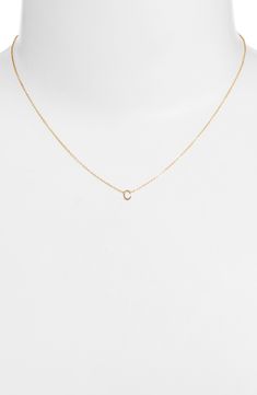 Personalize your stack with this layering-friendly necklace centered with a dainty pendant of your favorite initial filled with 14-karat yellow gold. 16" length 14k-gold fill Made in the USA Dainty Initial Pendant Necklace For Layering, Gold C, Dainty Pendant, Initial Pendant Necklace, Initial Pendant, On Set, Gold Filled, Layering, Initials