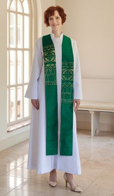 Girls Accesories, Green Fabrics, Clergy Stoles, Apostolic Fashion, Green Fabric, Nun Dress, Wedding Outfit, Clothing Store, Academic Dress