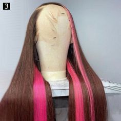 PRODUCT FEATURESHair Material: 10A Grade, No Shedding, Tangle FreeHair Color: Brown/PinkHair Grade: 10A Grade, Straight Human Hair Wigs, Can be bleached and restyle, dyedHair Length: 10 inch - 30 inch are available, Very Soft, Healthy and thickTexture: Straight Hair, Natural Hairline, Soft, Comb Easily, Minimal Shedding, No TangleDensity: 150% and 180% Density Human Hair WigsPack: 1 Piece SHIPPING & RETURNS& SERVICESShipping PolicyYour goods will be shipped ASAP with in 24 hours not incl Pink Skunk Stripe, Wigs Pink, Skunk Stripe, Straight Human Hair Wigs, How To Wear A Wig, Long Human Hair Wigs, Virgin Hair Wigs, Beautiful Wigs, Human Virgin Hair