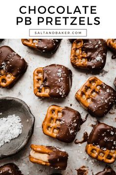 chocolate pretzels with salt and sprinkles on top