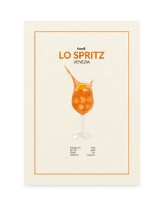 a card with an orange drink in it and the words lo spritz written on it