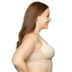 The Beauty Back Full Figure Wireless bra provides a sleek silhouette with no bumps or lines. This bra is lightly padded with contoured cups to provide the coverage and shape you need for all day support. You'll feel confident and comfortable as the bra shapes and smooths your sides and back, preventing bulge.  Like all of our Beauty Back bras, the double knit fabric smooths all around, giving you a beautifully smooth silhouette. The smooth fabric on the back conceals the 3-row metal coated hook- Bra Shapes, Bra Measurements, Bra Items, Busted Band, Wireless Bra, Double Knit, Bra Shop, Full Figured, Bra Styles