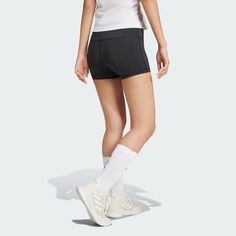 adidas Women's 4 Inch Shorts - Black | Free Shipping with adiClub | adidas US Adidas Sporty Activewear With Built-in Shorts, Adidas Sporty Bottoms With Built-in Shorts, Adidas Athletic Fit Sportswear Bottoms, Sporty Adidas Bottoms With Logo, Adidas Athleisure Athletic Fit Bottoms, Athleisure Adidas Bottoms With Athletic Fit, Adidas Athleisure Gym Bottoms, Athleisure Adidas Bottoms For Gym, Sporty Stretch Bottoms With Three Stripes