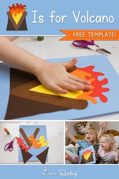 V For Volcano Craft, Letter V Volcano Craft, Letter V Crafts For Preschoolers Volcano, V Is For Volcano Preschool, Preschool Volcano Craft, V Is For Volcano Craft, Letter V Activities For Toddlers, Letter V Preschool Crafts, Letter V Crafts For Toddlers