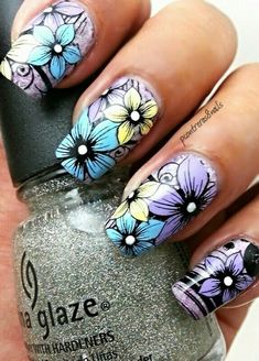 ♥♥♥ Flowers Nail Art, Quick Nail Art, Quick Nail, Office Women, Floral Nail Art, Great Nails, Flower Nail Art