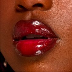 Alamar Plumping Lip Water Shade: Agua Ardiente Size, 6.8 Ml New W/O Box Gloss Red Lip, Full Lip Tutorial, Quince Lip Makeup, Dark Red Lip Tint, Red Lips On Black Women, Black Woman Red Lipstick, Fake Moles Makeup, Red Lips Black Women, Red Waterline Makeup