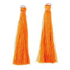 60mm Orange Fabric Tassels. Silky polyester tassels with 5mm silver jump ring. Add these fun tassels to bracelets or a necklace for a bit of flair. Make simple tassel earrings or add to a key ring. Tassels measures 2.5". Sold 2 tassels per pack. Orange Fabric, Trending Gifts, Tassel Earrings, Jump Rings, Instagram Followers, Charm Jewelry, Jewelry Supplies, Bead Charms, Tassels