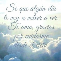 the sky is filled with clouds and there are words written in spanish on it that say,