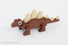 a lego model of a brown dinosaur