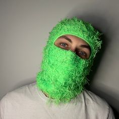 Introducing our lime green Distressed Balaclava Ski Mask, a versatile winter essential with a fluffy twist!  HandCrafted from soft knitted material, this balaclava offers cozy warmth while adding a touch of flair to your cold-weather look. Inspired by trending rapper aesthetics, its distinctive distressed design sets you apart on the slopes or the streets. Wear it as a classic balaclava for full-face coverage, or fold it up to wear as a stylish toque. Whether you're hitting the slopes for some s Green Casual Balaclava For Winter, Casual Green Balaclava For Winter, Green Balaclava For Winter Cold Weather, Green Winter Balaclava For Cold Weather, Green Balaclava For Cold Weather, Casual Green Balaclava For Outdoor, Distressed Balaclava, Balaclava Ski Mask, Camouflage Hat