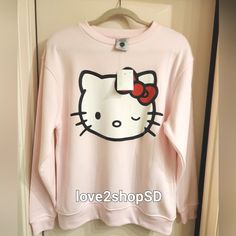 Hello Kitty Pink Crew Neck Sweatshirt Jumper, Nwt & Unworn. Hello Kitty Printed On One Sleeve. Super Cute & Cozy! Size S Small. Licensed Hello Kitty Sanrio Item. Trusted Seller Hello Kitty Cotton Sweatshirt In Kawaii Style, Cute Cotton Sweatshirt With Hello Kitty Print, Winter Cotton Tops With Hello Kitty Print, Cute Cat Design Tops For Winter, Cute Cat Design Top For Winter, Cute Winter Tops With Cat Design, Cute Cat Design Winter Tops, Cute Hello Kitty Print Crew Neck Sweatshirt, Hello Kitty Print Crew Neck Top For Winter