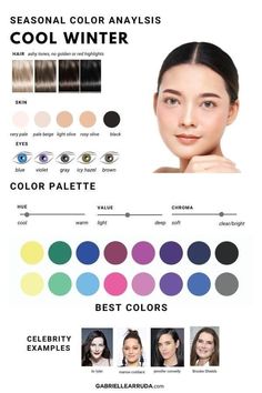 16 Season Color Analysis, Winter Personal Color, True Winter Palette, Personal Color Analysis, Color Consultant