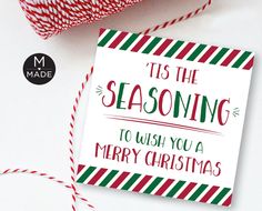 a red and green christmas card with the words rock's your socks off on it