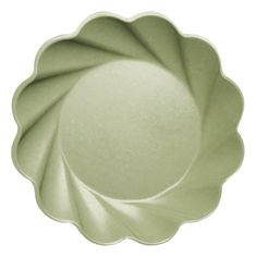 an empty green plate on a white background