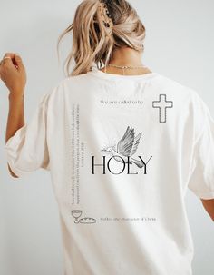 Holy T Shirt Christian T Shirt For Men Comfort Colors Faith T Shirt Faith Based Apparel Christian Streetwear Aesthetic Christian Tee Jesus T A reminder that we need everyday! This beautiful message is displayed on the softest Comfort Colors Shirt, as we only source from the best. Be bold about your faith, and spread the good news of Jesus's love wherever you go. An amazing gift for a loved one, or to be added to your wardrobe today ✧.* PRODUCT DETAILS: ✰ The SOFTEST, gets-better-with-every-wash T Shirt Design Christian, Cool Christian Shirts, Collage Shirt Design, Christian Shirts Men, Christian Shirt Design Ideas, Christian Merch Aesthetic, T Shirt Design Aesthetic, Jesus Clothing, Jesus Shirt