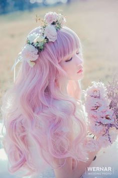 Fae Aesthetic, Kawaii Hairstyles, Pinterest Hair, Pastel Hair, Hair Reference, Rainbow Hair, Grunge Hair, Long Curly Hair