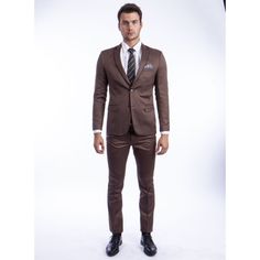 Elevate Your Style And Make A Statement With The Sean Alexander 2-Piece Suit Set, A Harmonious Blend Of Timeless Elegance And Contemporary Sophistication. Crafted With Meticulous Attention To Detail, The Suit Features A Sleek, Solid-Color Design, A Skinny Fit For A Tailored Silhouette, And A Host Of Convenient Features Like Underarm Sweat Guards, French Facing, And Ample Pockets In The Jacket. The Matching Pants Offer Comfort And Style With A Flat Front, Lined To The Knee, And Secure Fastening. Brown Slim Fit Sets For Semi-formal Occasions, Slim Fit Sets With Suit Collar For Office Wear, Brown Slim Fit Notch Lapel Set, Brown Fitted Business Sets, Fitted Semi-formal Set With Suit Collar, Brown Tailored Sets With Suit Collar, Brown Slim Fit Business Sets, Brown Slim Fit Sets For Workwear, Fitted Brown Formal Sets