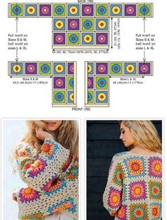 the crochet pattern is shown with instructions to make it look like an afghan