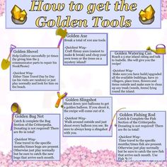 how to get the golden tools info sheet with instructions for each item in this chart