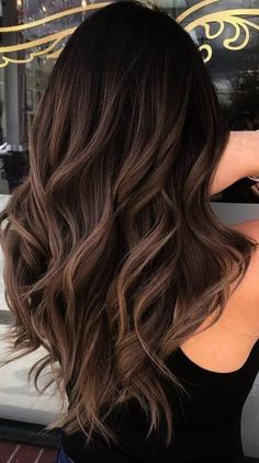 Lived In Brunette Balayage Cool, Dark Brown Hair Ashy Highlights, Dark Academia Hair Color, Brown Ashy Balayage, Ashy Balayage On Black Hair, Ashy Brown Balayage, Blond Balayage, Color Balayage