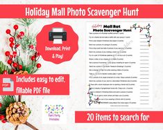 holiday mail photo scavenger hunt and printable worksheet for the holidays