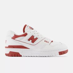 New Balance Shoes Red, Red New Balance 550, White And Red Shoes, Red New Balance Shoes, Red Sneakers Women, New Balance 550 Red, White And Red Sneakers, Red And White Shoes, Red And White Sneakers