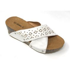 A pair of Victoria K Women's Laser Cut Out With Cross Over Strap Cork Wedge Sandals, offers a combination of comfort and style. The cork sole adds comfort. This trendy, sleek and chic look wears well anytime through out the day or a night. An elegant pair of?Victoria K ?Sandals adds flair to your everyday wardrobe. Size: Regular. Color: White. Gender: female. Age Group: adult. Comfortable White Closed Toe Wedge Sandals, Comfortable White Platform Wedge Sandals, Comfortable White Wedge Sandals With Arch Support, Comfortable White Slip-on Wedge Sandals, Comfortable White Open Toe Wedge Sandals, White Synthetic Wedge Sandals With Arch Support, White Casual Wedge Sandals With Arch Support, White Synthetic Comfortable Wedge Sandals, White Synthetic Wedge Sandals