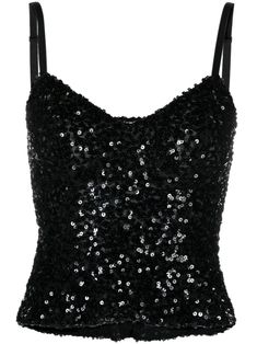 black tulle netting stretch-design sequin design V-neck adjustable spaghetti straps Black Concert Outfits, Black Concert Outfit, Black Tulle Top, Black Glitter Top, Black Going Out Tops, Sparkly Tank Top, Black Sequin Top, Moschino Jeans, Tulle Top