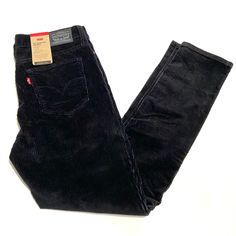 New With Tags Retail Price : $59.50 Levis 311 Skinny Corduroy Jeans Pants Color : Black Available Sizes; Women’s Size : 26x30 / 29x30 / 31x30 / 32x30 91% Cotton 8% Polyester 1% Elastane -Hypersoft -Mid Rise -Tummy Slimming - Shapes Through The Hip And Thigh Made In Bangladesh Guaranteed 100% Authentic Fitted Mid-rise Corduroy Jeans, Levi's Casual Corduroy Jeans, High Waist Black Corduroy Pants, Black Corduroy Bottoms For Winter, Black Corduroy Winter Bottoms, Fitted Black Corduroy Bottoms, High-waist Black Corduroy Pants, Black Corduroy Bottoms For Fall, Fitted Black Corduroy Pants