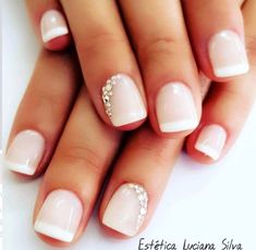 Wedding Nails For Bride Natural, Nail Art Mariage, Wedding Manicure, Smink Inspiration, Ombre Nail Designs, Wedding Nails For Bride, Wedding Nails Design, Nail Art Wedding, Bride Nails