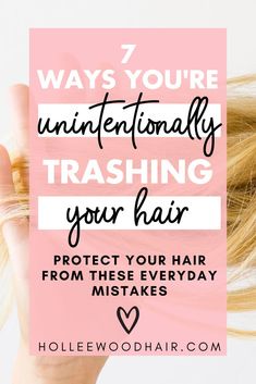 There are 7 things you're doing every day that are just trashing and destroying your hair. Do you know what they are? Find out how to prevent hair damage and grow healthy hair with this ultimate guide! #HairDamage #HairTips #HairHacks #HealthyHair Grow Healthy Hair, Healthy Relaxed Hair, Hair Growth Secrets, How To Grow Your Hair Faster, Natural Hair Care Tips, Home Remedies For Hair, Nourish Your Body, Healthy Natural Hair, Hair Do