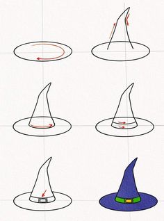 how to draw a wizard hat step by step