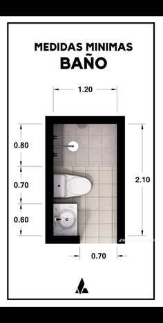 a bathroom with a toilet and sink in it's measurements, including the size