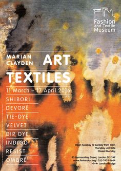 an advertisement for the exhibition art textiles