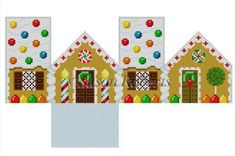 Gingerbread Mini House Canvas - KC Needlepoint House Canvas, Marshmallow Snowman, Christmas Houses, Peppermint Candy Cane, Cross Stitch House, Halloween 3d, 3d House, Embroidery Christmas, Gingerbread Houses