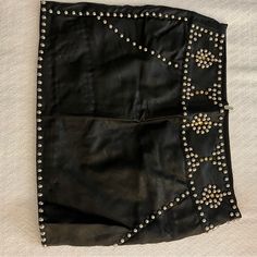 This Brand New-Cute Skirt Is Ready For Fun. It Is A Short, Leather Look And Outlined With Studs. Forever 21 Mini Skirt For Night Out, Chic Party Skort From Forever 21, Chic Forever 21 Skort For Party, Chic Party Skort By Forever 21, Edgy Forever 21 Mini Skirt, Forever 21 Mini Skort For Party, Forever 21 Mini Length Bottoms For Party, Forever 21 Mini Length Party Bottoms, Forever 21 Mini Skirt For Party