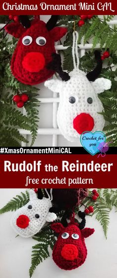 christmas ornament mini crochet pattern rudolph the reindeer