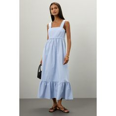 Blue (63% Cotton, 32% Polyester, 5% Elastane). Casual dress. Square neck. Sleeveless. Side zipper closure. 51.5" from shoulder to hemline. Imported. Dress Square Neck, Rent The Runway, Closet Designs, Square Neck, Side Zipper, Casual Dress, Zipper, Square, Fashion Design