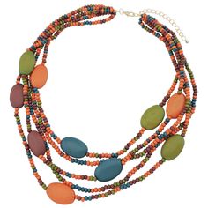 PRICES MAY VARY. Material: wood beads, chain Size: Approx. necklace length:20" + extension 3'' Package: 1 piece necklace, packed by nice gift box This multicolored necklace will make you stand out. 5 layered wood beads + big oval beads, perfect match your maxi dress. Perfect for Wedding, Anniversary, Birthday, Valentine's Day, Mother's Day, Parties, Casual wearing and all other occasions. This multilayer beaded statement collar necklace is make of colorful wooden beads.
 It’s a beautiful lightwe Statement Collar Necklace, Gifts For My Wife, Hip Hop Jewelry, Cute Necklace, Cool Necklaces, Bib Necklace, Bead Strand, Strand Necklace, Collar Necklace