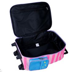 Wildkin's Rolling Suitcase is the perfect travel accessory! Measuring 16 x 11.5 x 6 inches, this suitcase makes a great carry-on. Its roomy design easily fits everything your child needs, while being lightweight enough to ensure that they dont get weighed down. The Rolling Suitcases spacious interior means your child can pack more than just the bare necessities! Whether theyre packing books and toys for a fun-filled outing, or pajamas and their favorite teddy bear for sleepover, this suitcase st Portable Pink Rectangular Luggage, Playful Rectangular Luggage For Travel, Playful Rectangular Travel Luggage, Pink Rectangular School Luggage, Pink School Travel Bag, Pink Rectangular Cases For Back To School, Pink Rectangular Case For Back To School, Portable Pink Travel Bag For School, Pink School Case For Back To School