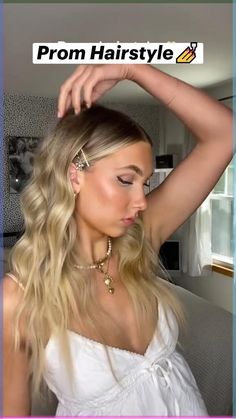 Credits: tt:@beautywithamandaleigha
#tiktok #hairstyle #prom Dance Hair Inspiration, Hairstyles For A Fancy Event, Homecoming Hair Styles For Long Hair, Hairstyles For High School Dance, Fancy Hairstyles For Short Layered Hair, Hoco Hairstyles With Clips, Hoco Hairstyles For Thick Hair, Cute Middle School Dance Hairstyles, Blonde Going Out Hairstyles