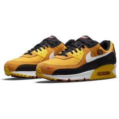 Men's Nike Air Max 90 SE GO THE EXTRA SMILE.Strap a little smile to your feet with the Nike Air Max 90 SE. Positive vibes and fresh colors update the classic 90 aesthetic you know best: iconic Waffle sole, durable accents and visible Air cushioning.A smiley face by our iconic logo peeks out at the side, while the laces and insole remind you to go the extra smile.Originally designed for performance running, the Max Air unit in the heel adds cushioning.Stitched overlays and durable accents on the Sporty Custom Sneakers With Air Max Cushioning, Retro Sneakers With Air Max Cushioning For Sports, 90s Looks, Mens Nike Air, Nike Air Max 90, Air Max Sneakers, Air Max, Nike Men, Nike Air Max