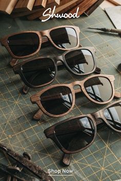 Stay shaded, stand out. Manipulated by over twenty sets of hands in the production process, our wood sunglasses are as unique as you. Shop now! Product Staging, Glasses Design, Classic Wear, Titanium Glasses, Beach Stores, Twin Outfits, Gifts For Guys, Wood Sunglasses, Wooden Sunglasses